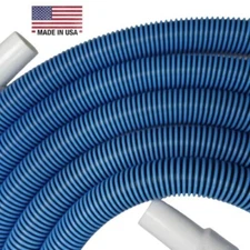 Blue Water Pool Vacuum Hose with Swivel Cuff, 1-1/2 inches by 35ft-NEW