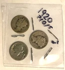 1920 P, D, S 90% SILVER MERCURY DIMES - SET OF 3 COINS