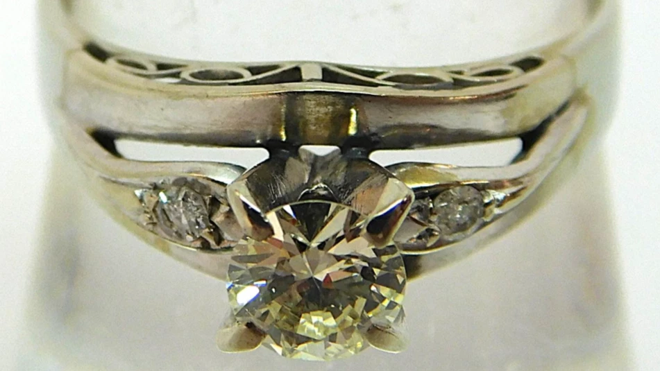 White Gold 16 Kt Diamond Wedding Set 0.60 CTTW Scroll Style 8.5 Size - Image 3 of 4