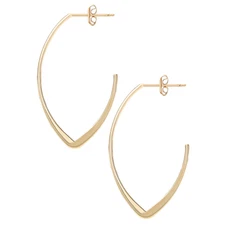 Brilliance Fine Jewelry 14K Yellow Gold Navette Flat Wire Earrings for Women