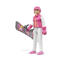 Bruder Toys Snowboarder Woman with Accessories Action Figure