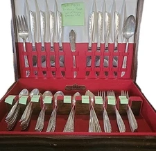 67 pc Wm Rogers Brittany Rose Oneida Service silverplate FREE SHIPPING