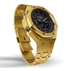 Casioak Custom Modded Metal Watch GA-2100 Mod Gold Tone All Metal Steel GA2100