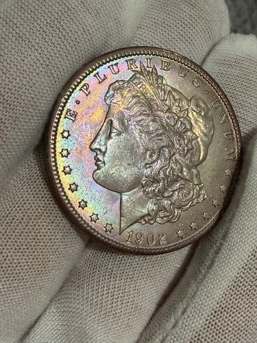 🔥 1902-O Morgan Silver Dollar – Stunning Rainbow Toning – VIDEO- MS+++++🌈