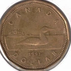 1991 Canada Circulated Loonie $1 One Dollar Coin!