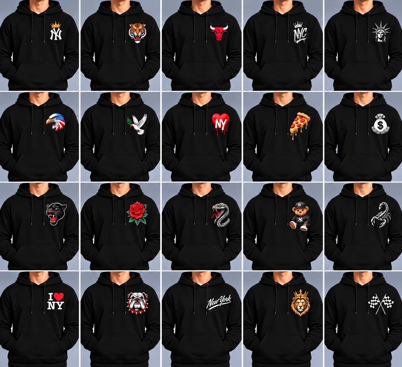 Custom Pullover Hoodie – Front Chest, Center & Back Logo, Photo, or Text image 4