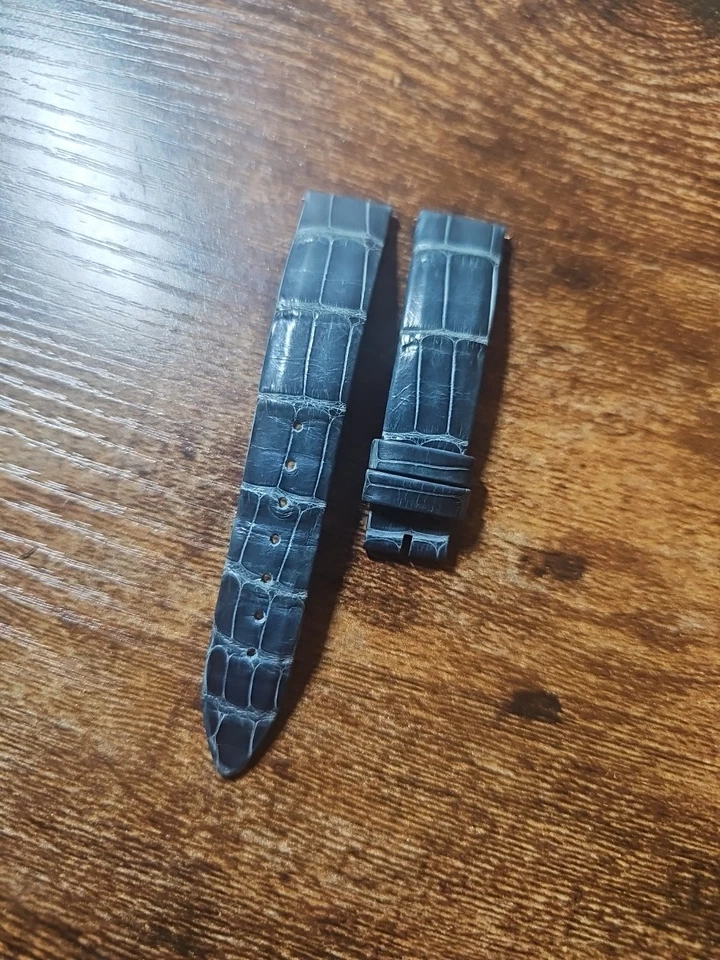 Jaeger-LeCoultre OEM 16/14mm Blue Alligator Leather Watch Quick Release Strap - Image 3 of 4