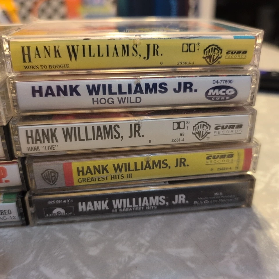 🤠 Hank Williams Jr Country Cassette Lot 10 w/ Patsy Cline Chet Atkins Alan Jack — 第 3/4 张图片