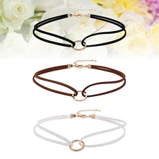 3pcs Gothic Circle Choker Necklace Women Adjustable Punk Style Fashion Collar