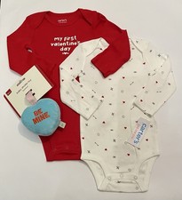 Carters Baby Boy Girl Valentine  s Day 12 Months Long Sleeve Bodysuit Set Toy New