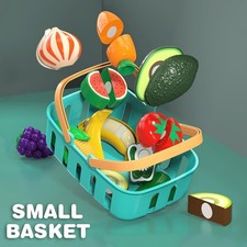 Pretend Play Kitchen Toy Set 75PCS Cutting Fruits Veggies w/ Basket, Toy Food