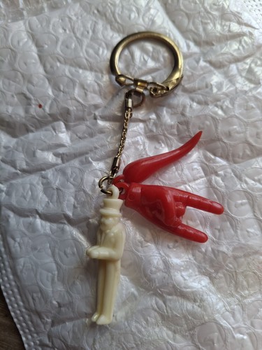 Mini Enamel Red Pepper , Hunchback, Peace Sign Horn Key Chain Novelty