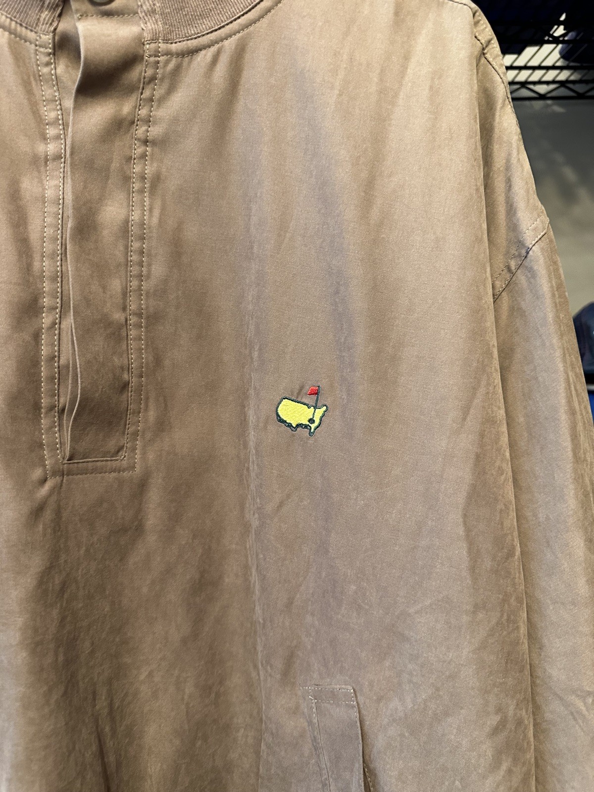 Masters Collection 1/4 Snap Button Windbreaker Go… - image 2