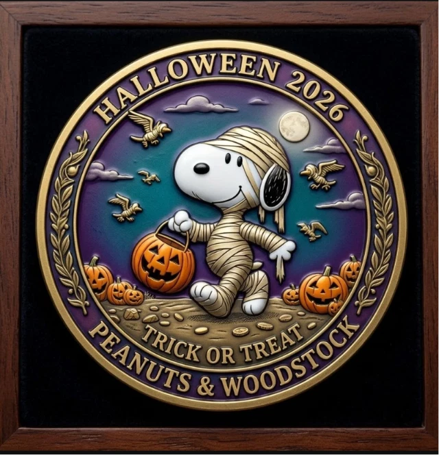 Mummy Halloween 2026 Peanuts Woodstock Commemorative Coin