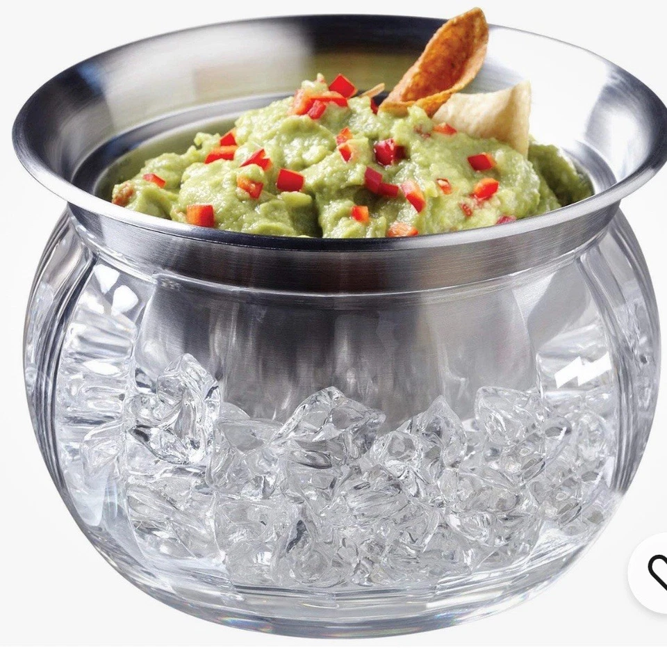 Prodyne Iced Dip On Ice 22Oz Stainless Steel Serving Bowl 3 Piece Set - Image 2 of 4