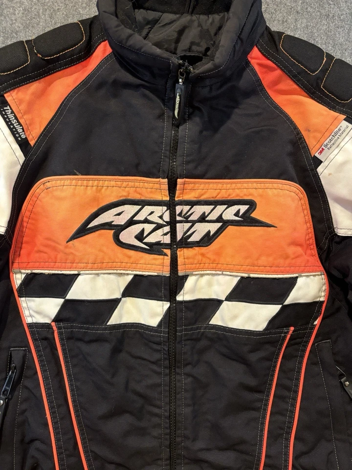 Youth Artic Cat Snowmobile Jacket Coat Orange Youth C10 - Imagem 2 de 4