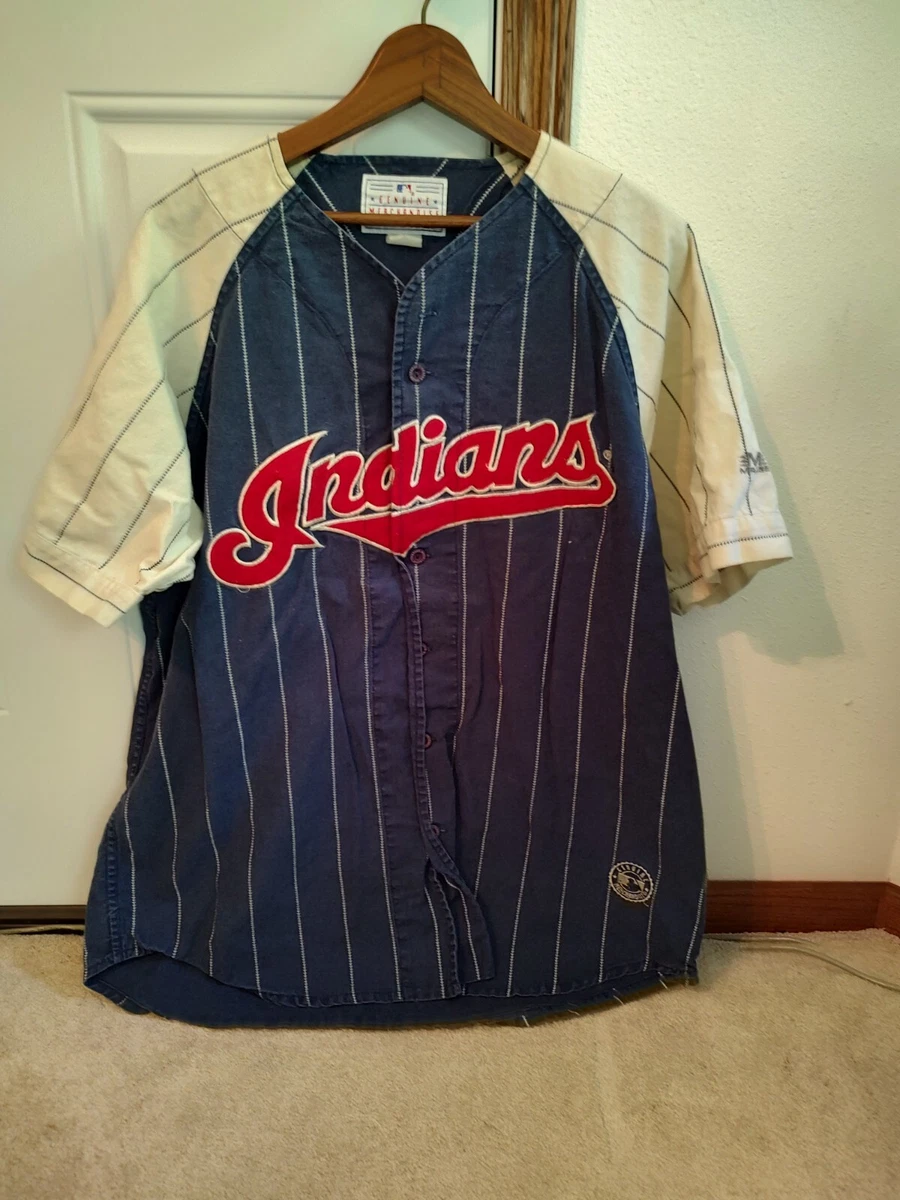 Vintage MIRAGE Carlos Baerga Cleveland Indians Jersey Large Blue