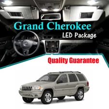White Interior LED Lights Bulbs Package Kit for Jeep Grand Cherokee WJ 1999-2004