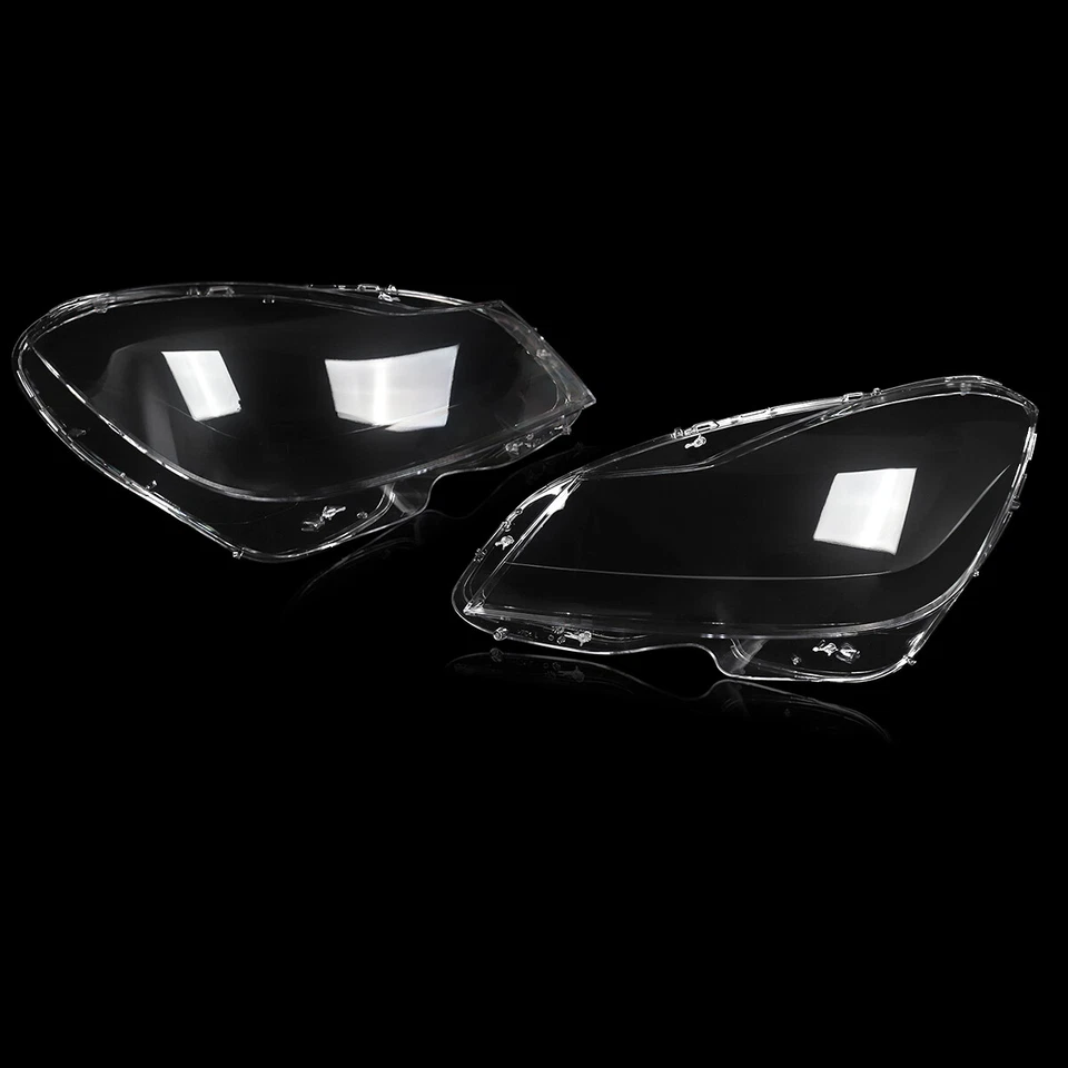 For Mercedes Benz C-Class W204 2011-2015 Pair Headligt Lens Headlamp Cover Clear Foto 3 de 4