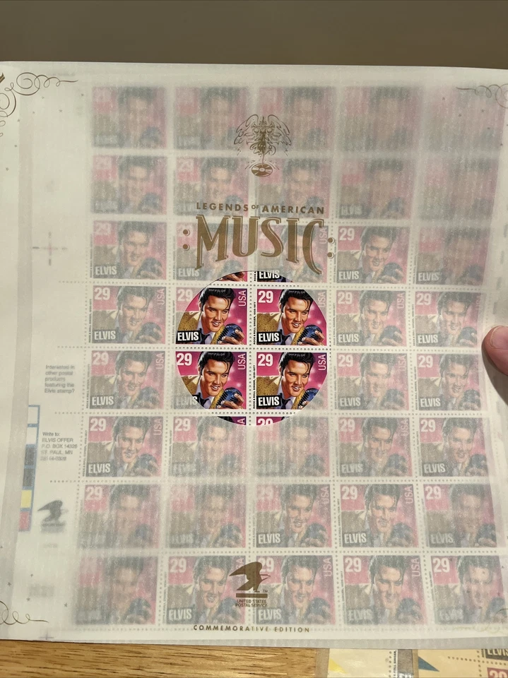 U.S. Stamps 2721 Elvis Presley Commemorative Lot 3 Sheets 29 Cent Block FD Stamp - Image 3 of 4