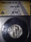 1927-S   Standing Liberty Quarter, ANACS VF30, KEY DATE, Issue Free