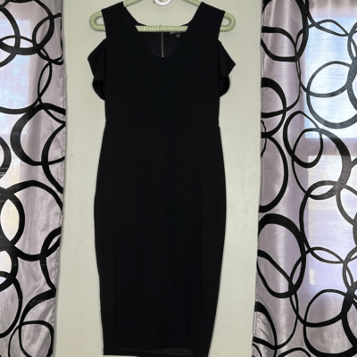 Express Little Black Dress Lined Short Zip Back Cut Out Cold