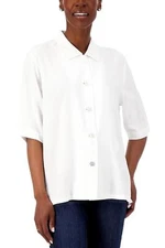 Attitudes by Renee Global Illusions Cabana Shirt White