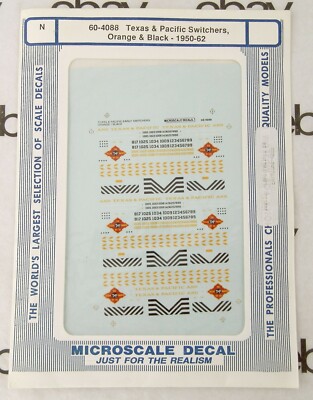 N Scale Texas & Pacific Switchers 1950-62 Decals - Microscale #60-4088
