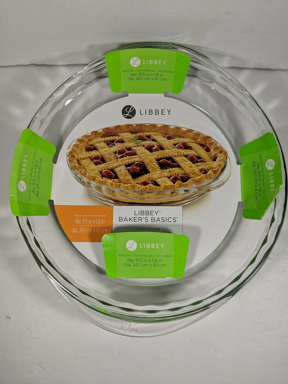 Libbey Glass Pie Dish Ridged 9.5 In X 1.6 in Baker's Basics Cheesecake Pastry