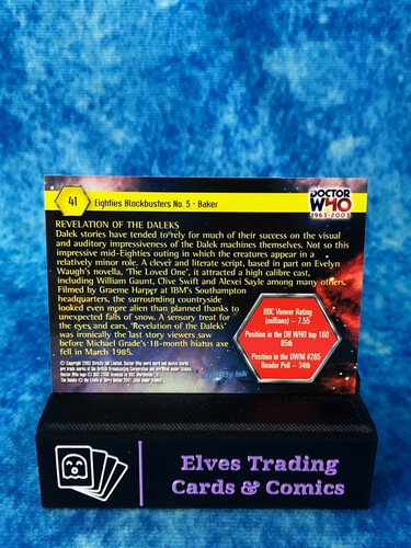 Doctor Who 1963-2003: 40th Anniversary SINGLE Non-Sport Trading Card 2003 - Picture 82 of 228