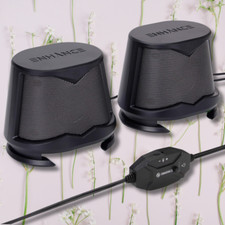 Computer Speakers USB Powered Green LED Glow Lights 10W Peak Sound