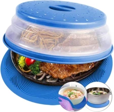 2 in 1,  Microwave Mat & Food Cover- Mat as Bowl Holder Cover for Splatter Guard