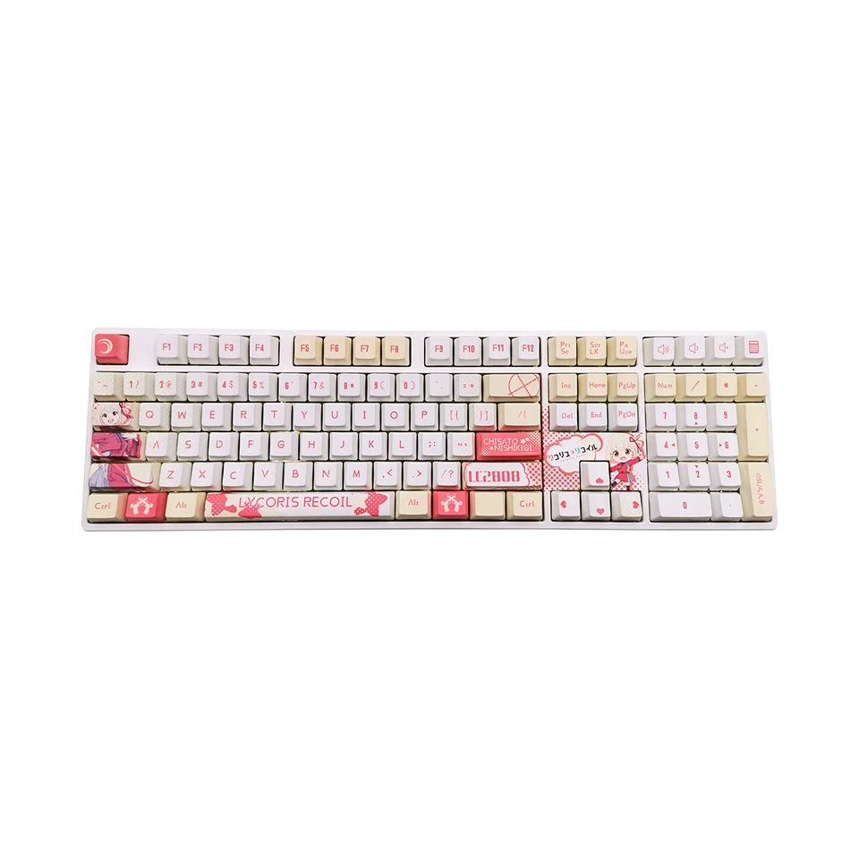 Lycoris Recoil Chisato Nishikig Inoue Takina PVC MX Mechanical Keyboard 108 Keys - Image 4 of 4