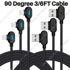 90  Right Angle USB Charger Cable Fast Charging Cord For iPhone 14 13 12 11 8 XR