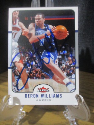 DERON WILLIAMS AUTHENTIC SIGNED/AUTOGRAPHED FLEER CARD UTAH JAZZ NBA