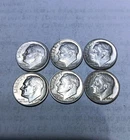 Roosevelt Silver Dimes Lot of 6 Nice consecutive DATES 1960 - 1964 Some D mint