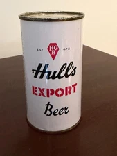 Hull's Export Beer Flat Top Can, USBC 84-26, Hull Brewing Co, New Haven CT