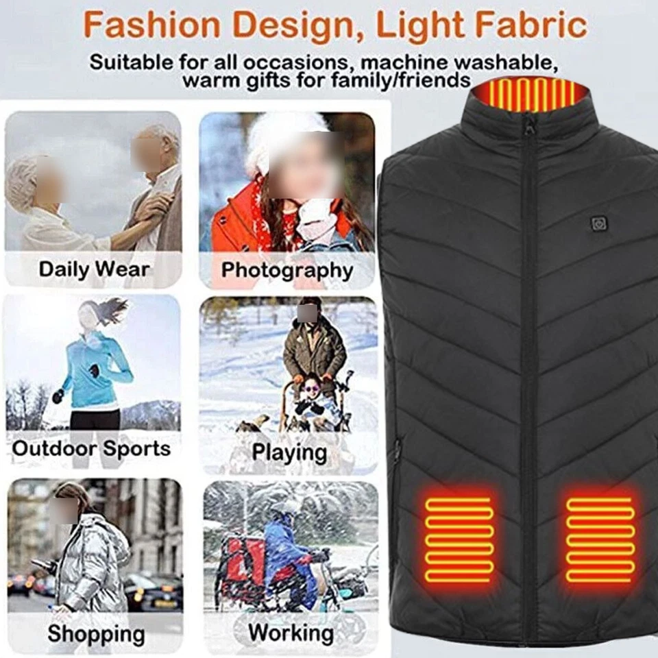 Heated Vest 9 Heating Zones Electric Heating Vest (No Battery ) - Image 3 of 4