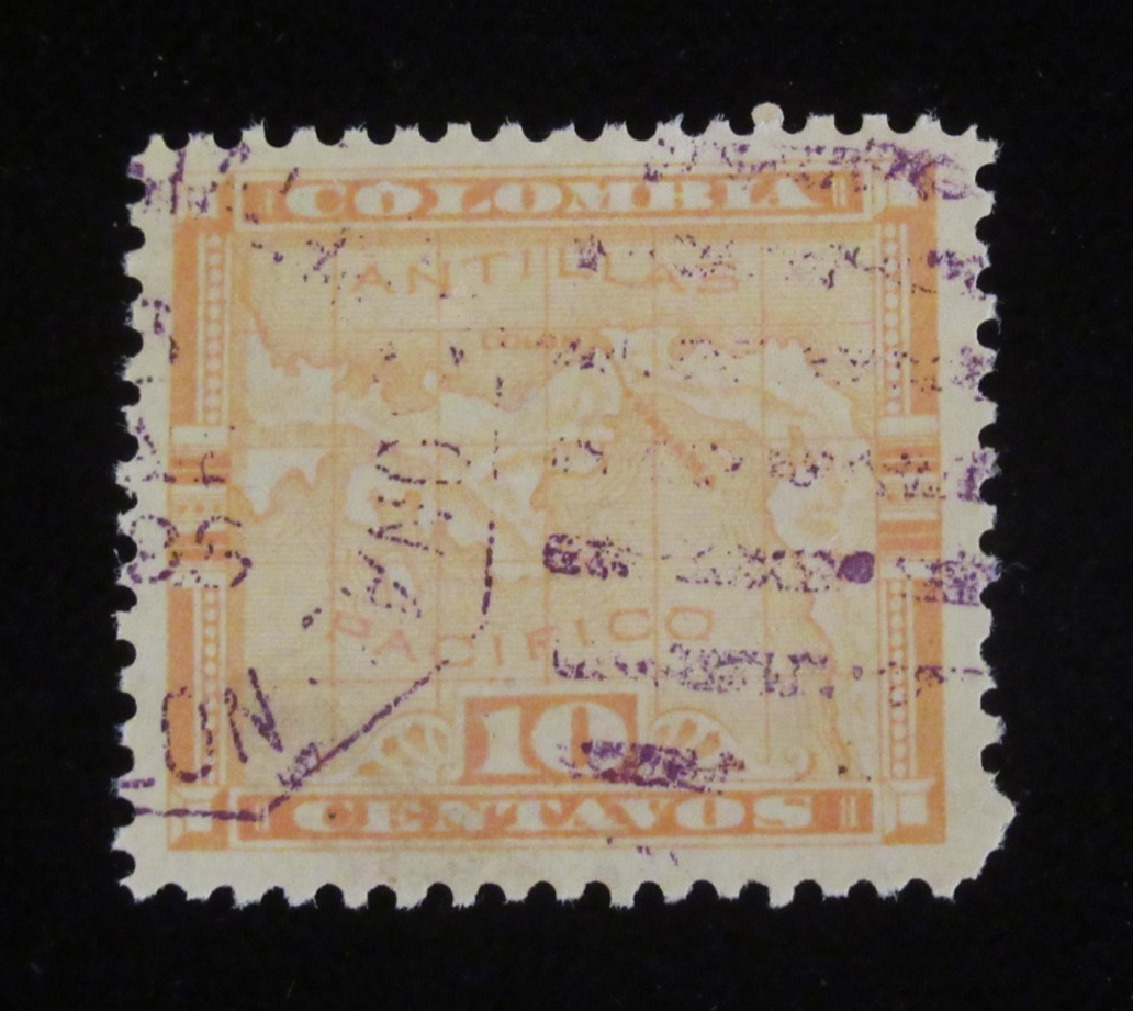 Panama Stamps Sc 18 Map 10 Centavos 1892 Used