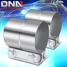 2Pcs 2.5"OD-2.5"ID Stainless Slip Fit Lap Joint Band Exhaust Muffler Pipe Clamps