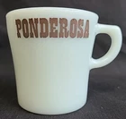 PONDEROSA Steakhouse Coffee Mug VINTAGE PYREX by Corning Made in USA