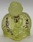 Fenton Angel Art Glass Yellow Vaseline Uranium Hand Painted Figurine Signed
