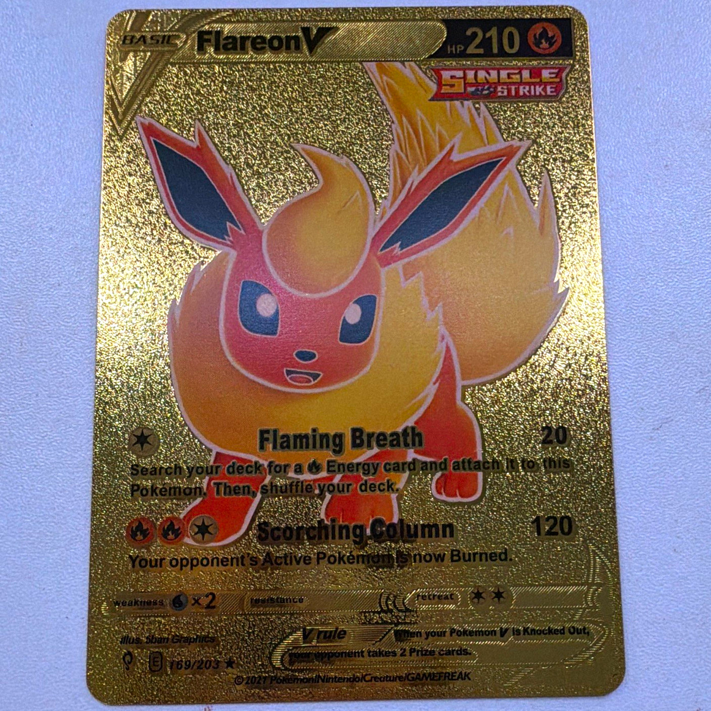 Flareon V 169/203 Evolving Skies Secret Rare Full Art Holo Eng 2021