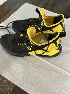 Nike Air Huarache Drift Running Shoes Mens 8 Black Yellow AH7334-008 Sneakers