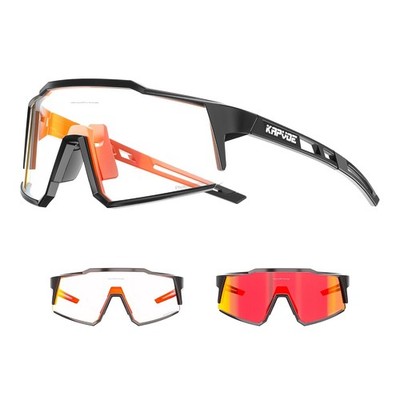 KAPVOE Sportbrille Photochromatisch Selbsttönend Klar TR90 Rahmen Radfahrer