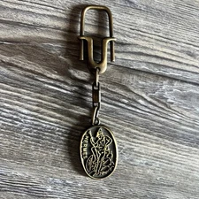Vintage Hermes  Keychain Greece Souvenir Brass/Bronze Metal