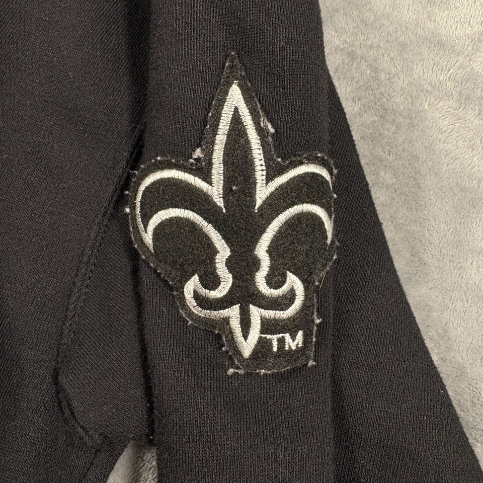 Vintage New Orleans Saints Hoodie Mens Medium Black Starter Football NFL Cotton - Image 3 of 4