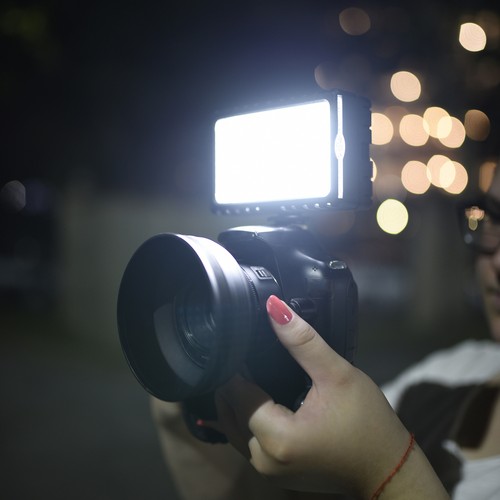 Opteka 126 LED Dimmable Video Fill Hotshoe Light for Digital and Video