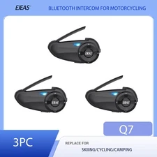 Q7 Motorcycle Intercom 7 Riders Wireless Bluetooth 5.1 FM Interphone Helmet 3X