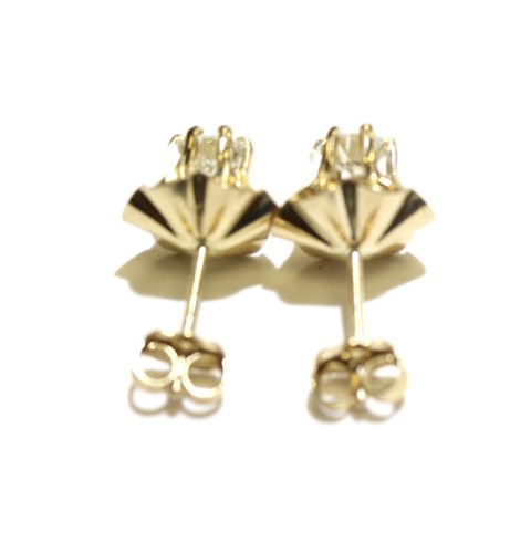 Neu 14k Gelbgold 0,47ct SI1-VS2 G runder Diamant Buttercup Ohrstecker Nachlass - Bild 5 von 7